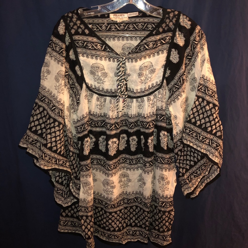 Boho paisley floral blouse or cover up